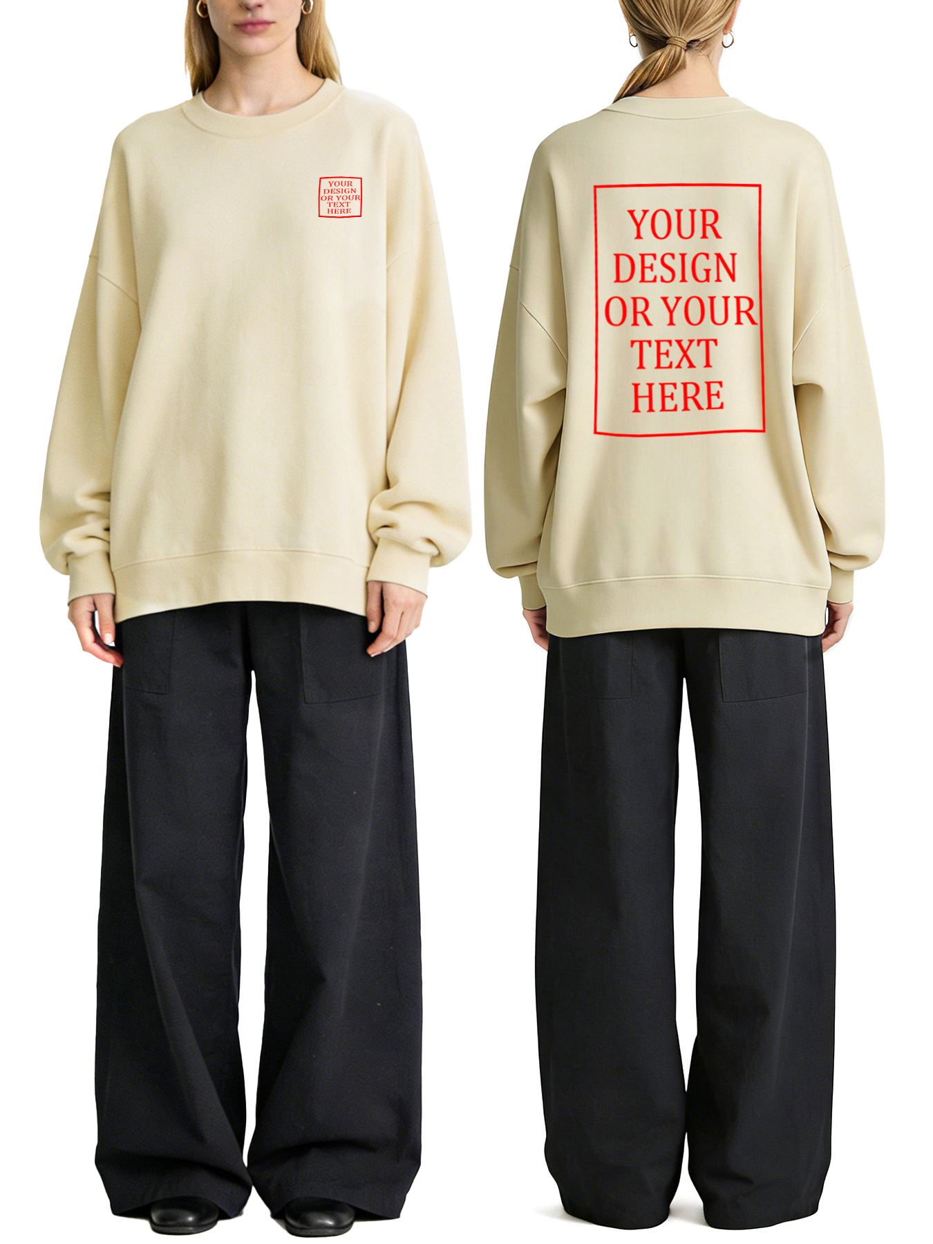 Women's Custom Hoodie - Add Your Own Photo/Text Double-Sided Design