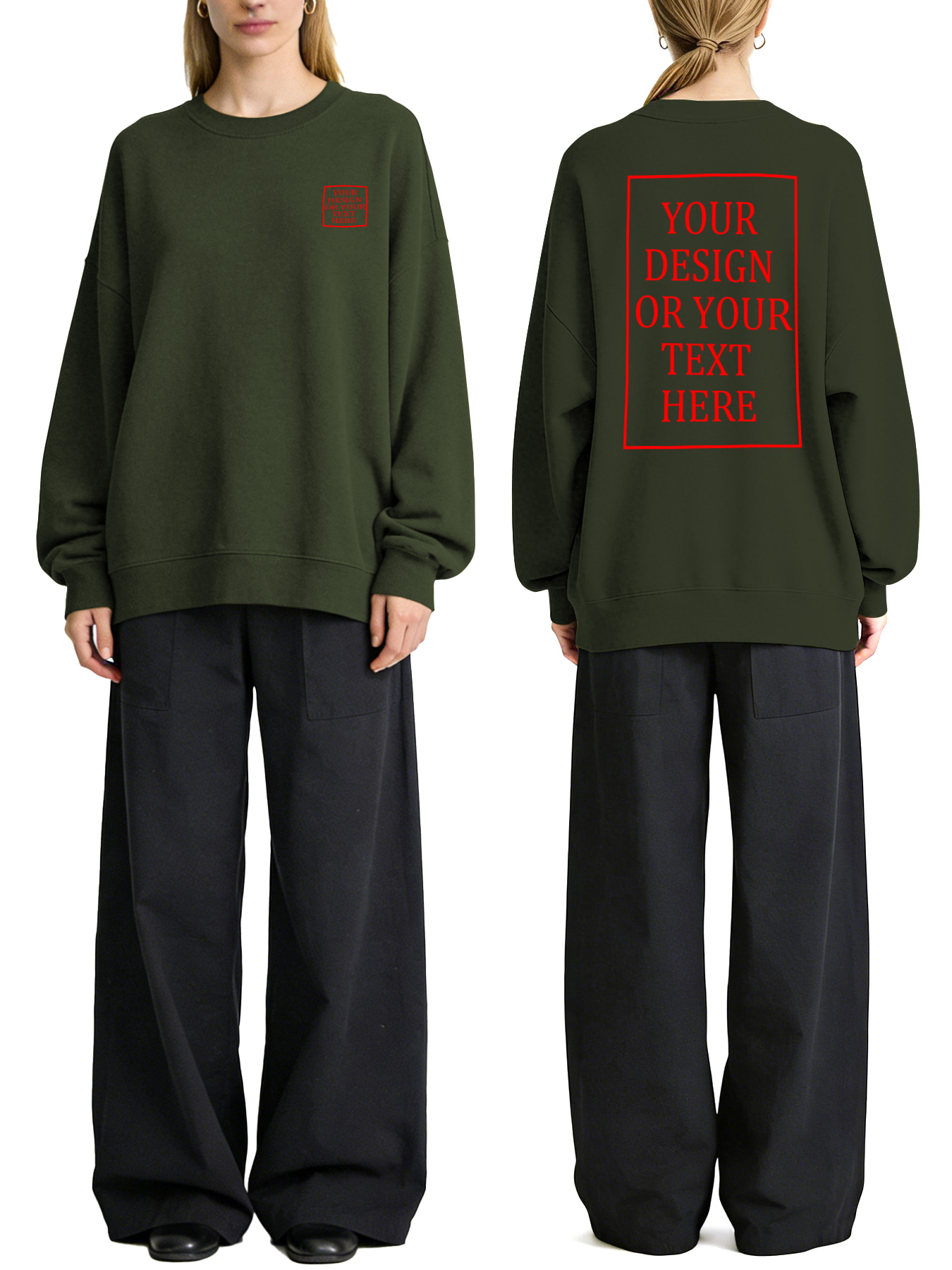 Women's Custom Hoodie - Add Your Own Photo/Text Double-Sided Design