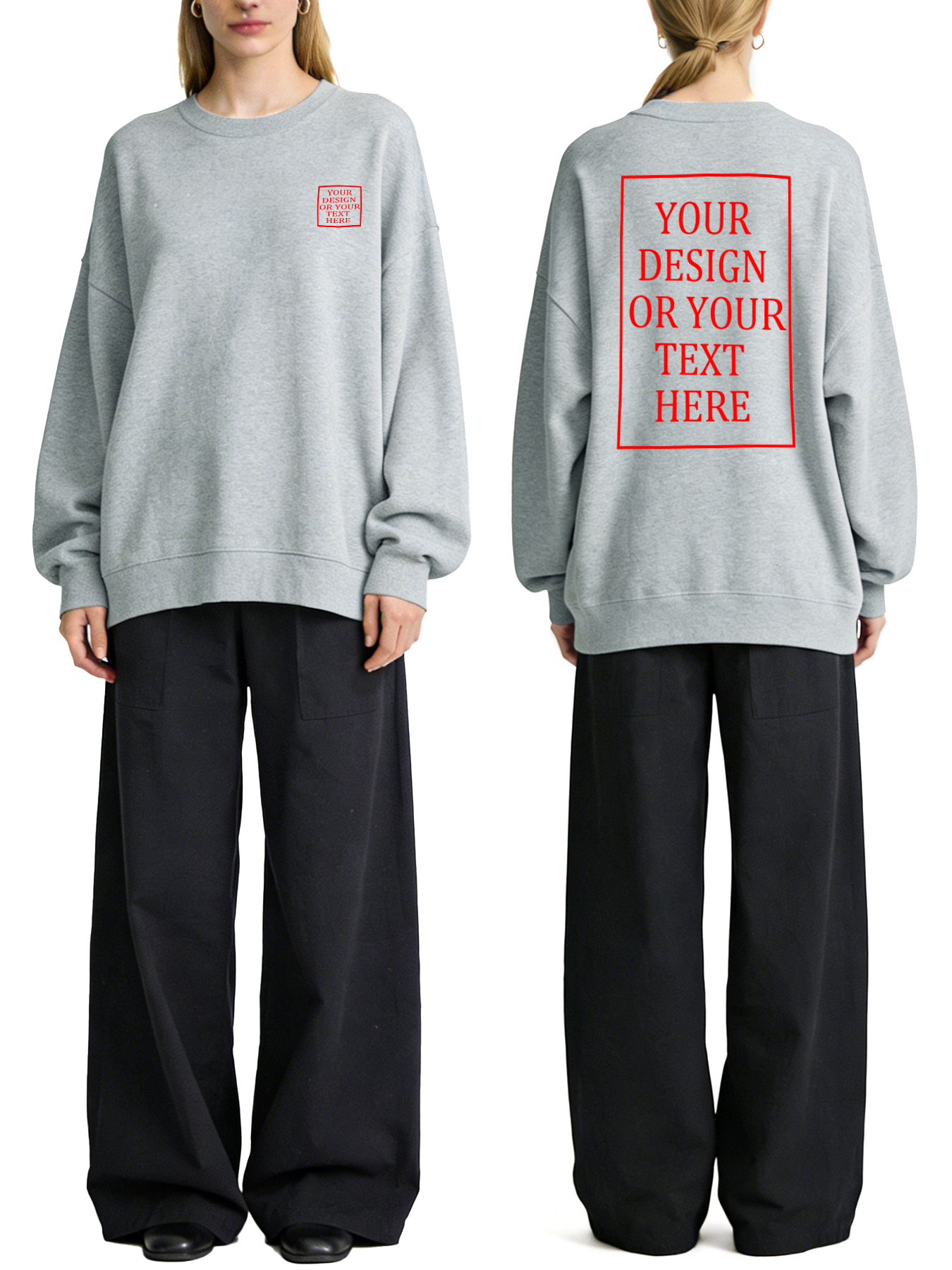 Women's Custom Hoodie - Add Your Own Photo/Text Double-Sided Design