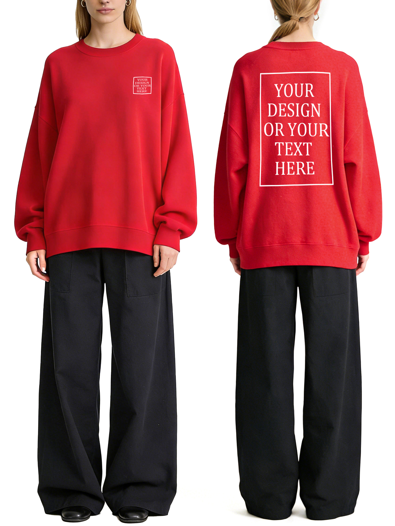 Women's Custom Hoodie - Add Your Own Photo/Text Double-Sided Design