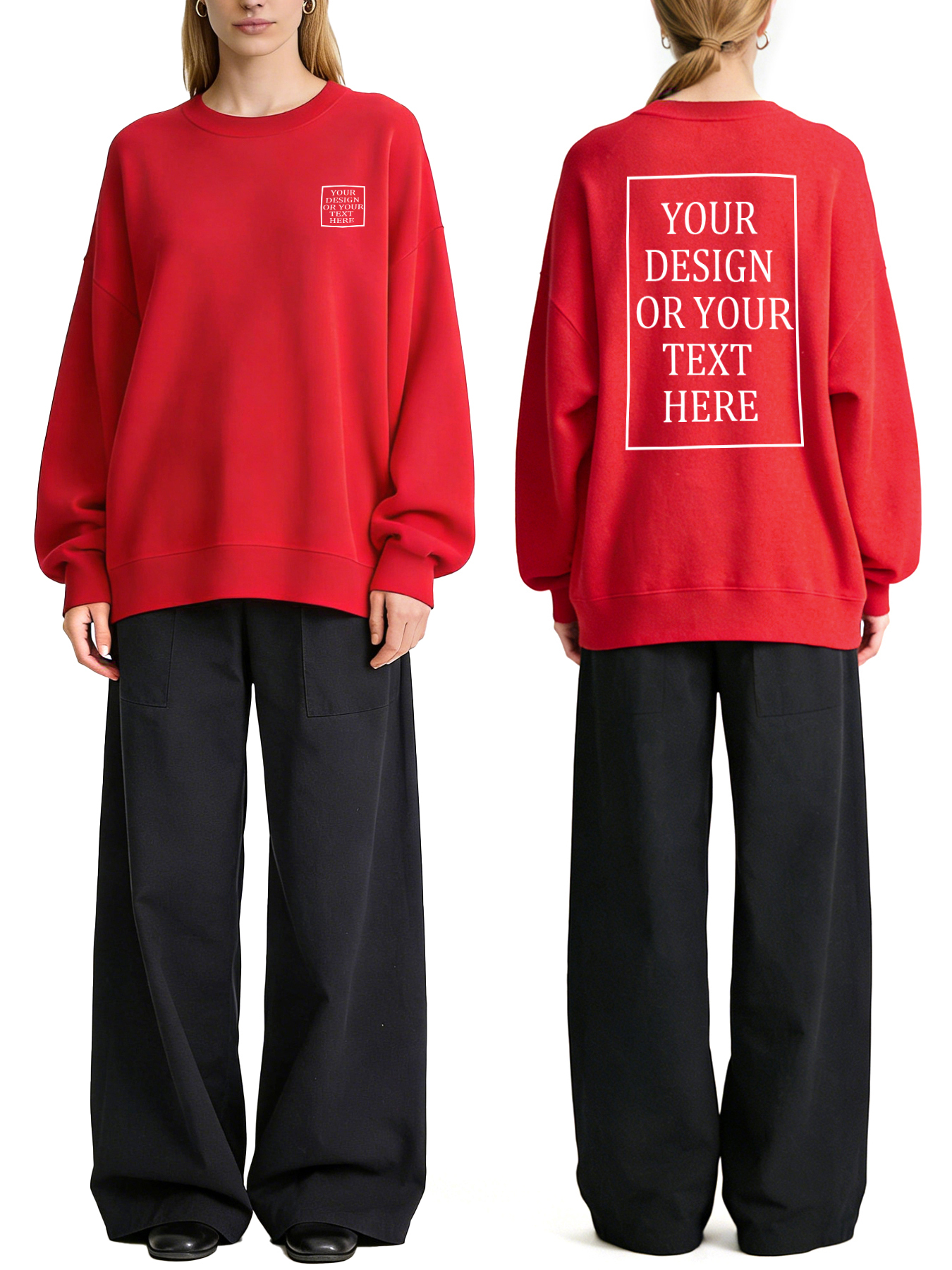 Women's Custom Hoodie - Add Your Own Photo/Text Double-Sided Design