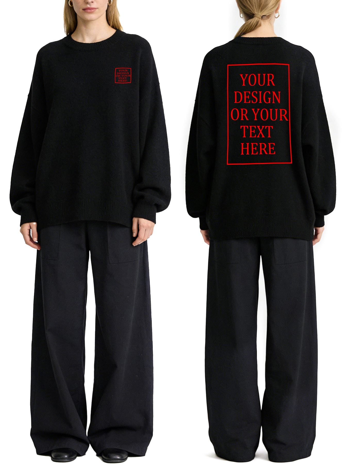 Women's Custom Hoodie - Add Your Own Photo/Text Double-Sided Design