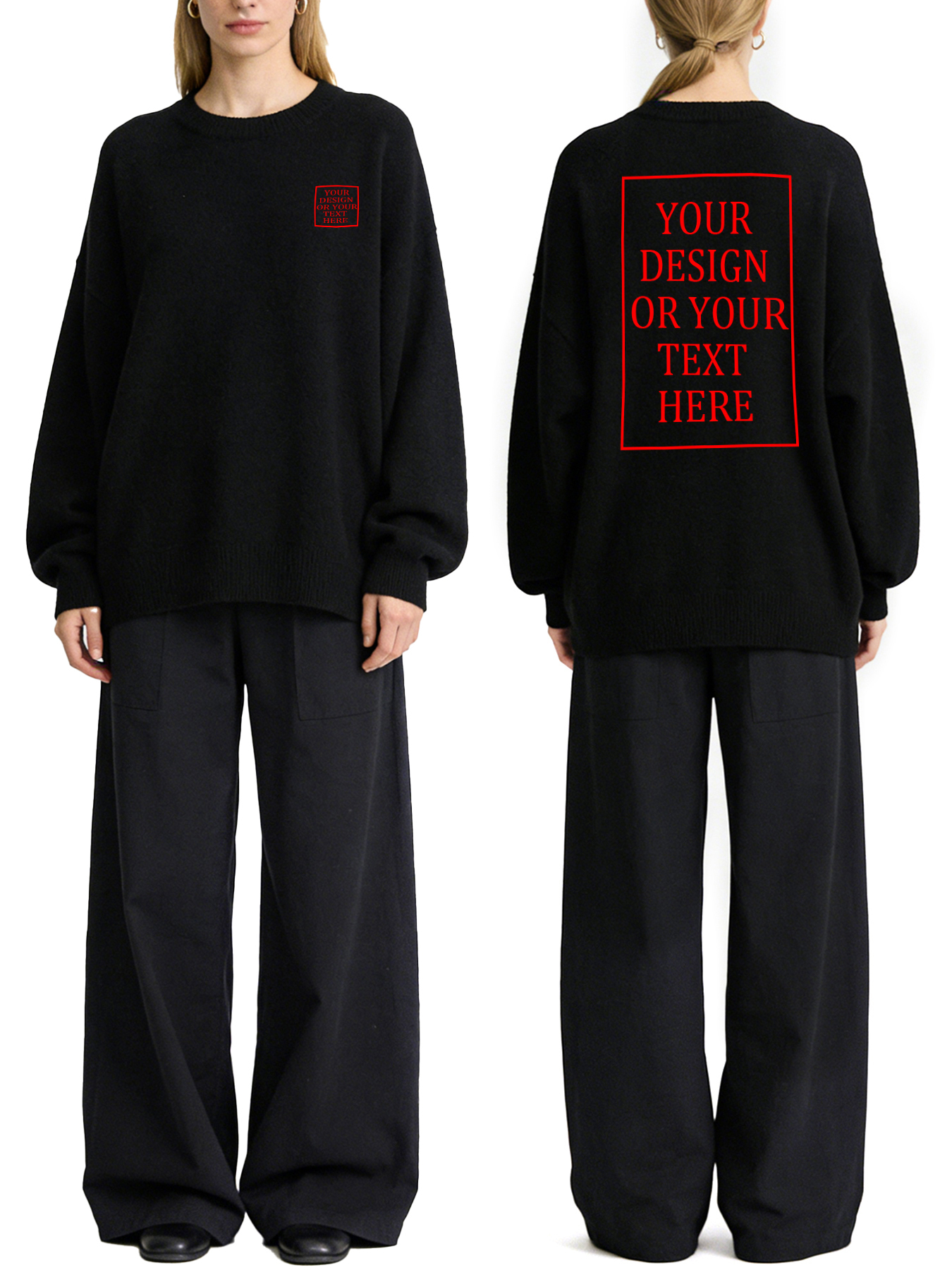 Women's Custom Hoodie - Add Your Own Photo/Text Double-Sided Design