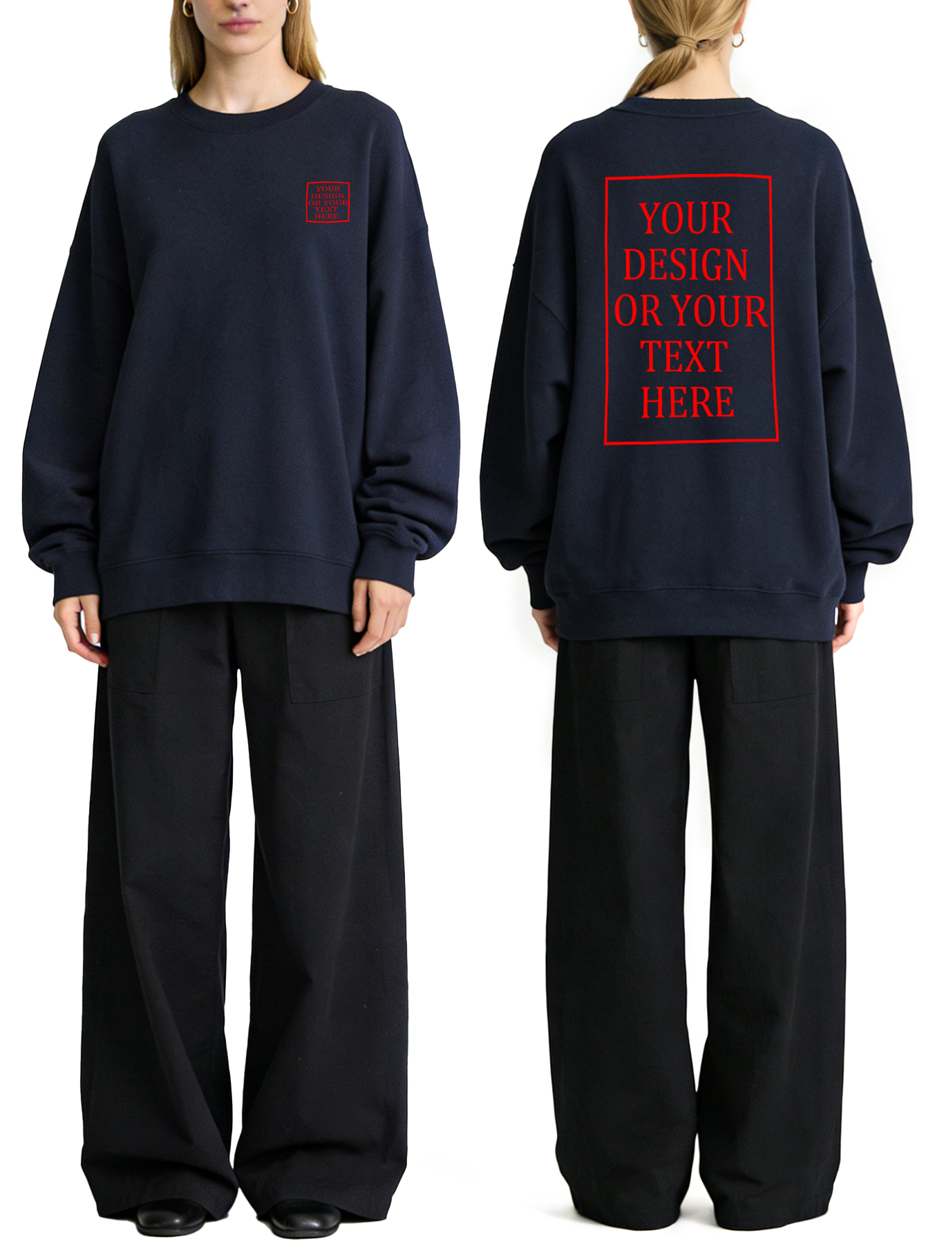 Women's Custom Hoodie - Add Your Own Photo/Text Double-Sided Design
