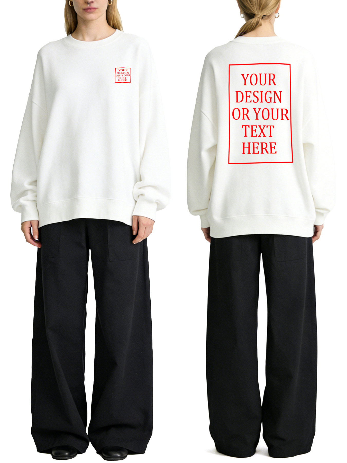 Women's Custom Hoodie - Add Your Own Photo/Text Double-Sided Design