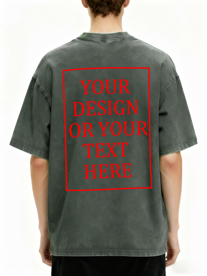 Men's Custom Retro Washed Short-Sleeve T-Shirt - Add Your Own Photo/Text Design