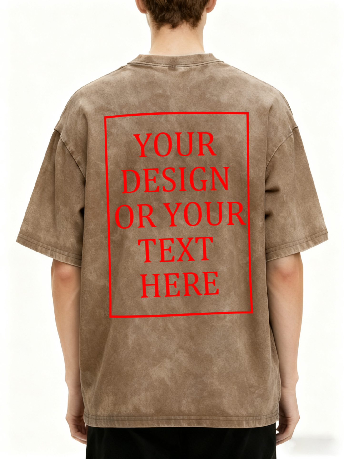 Men's Custom Retro Washed Short-Sleeve T-Shirt - Add Your Own Photo/Text Design