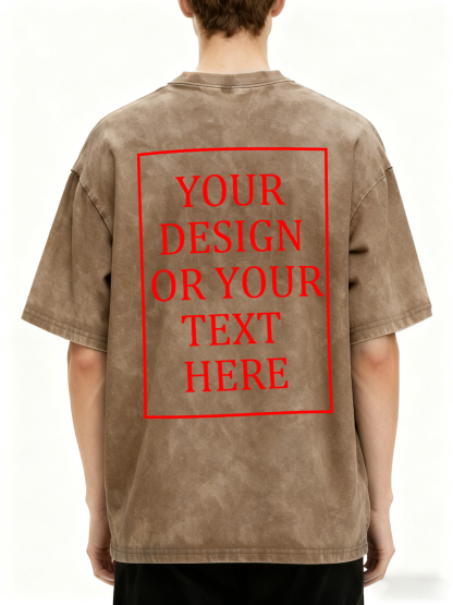Men's Custom Retro Washed Short-Sleeve T-Shirt - Add Your Own Photo/Text Design