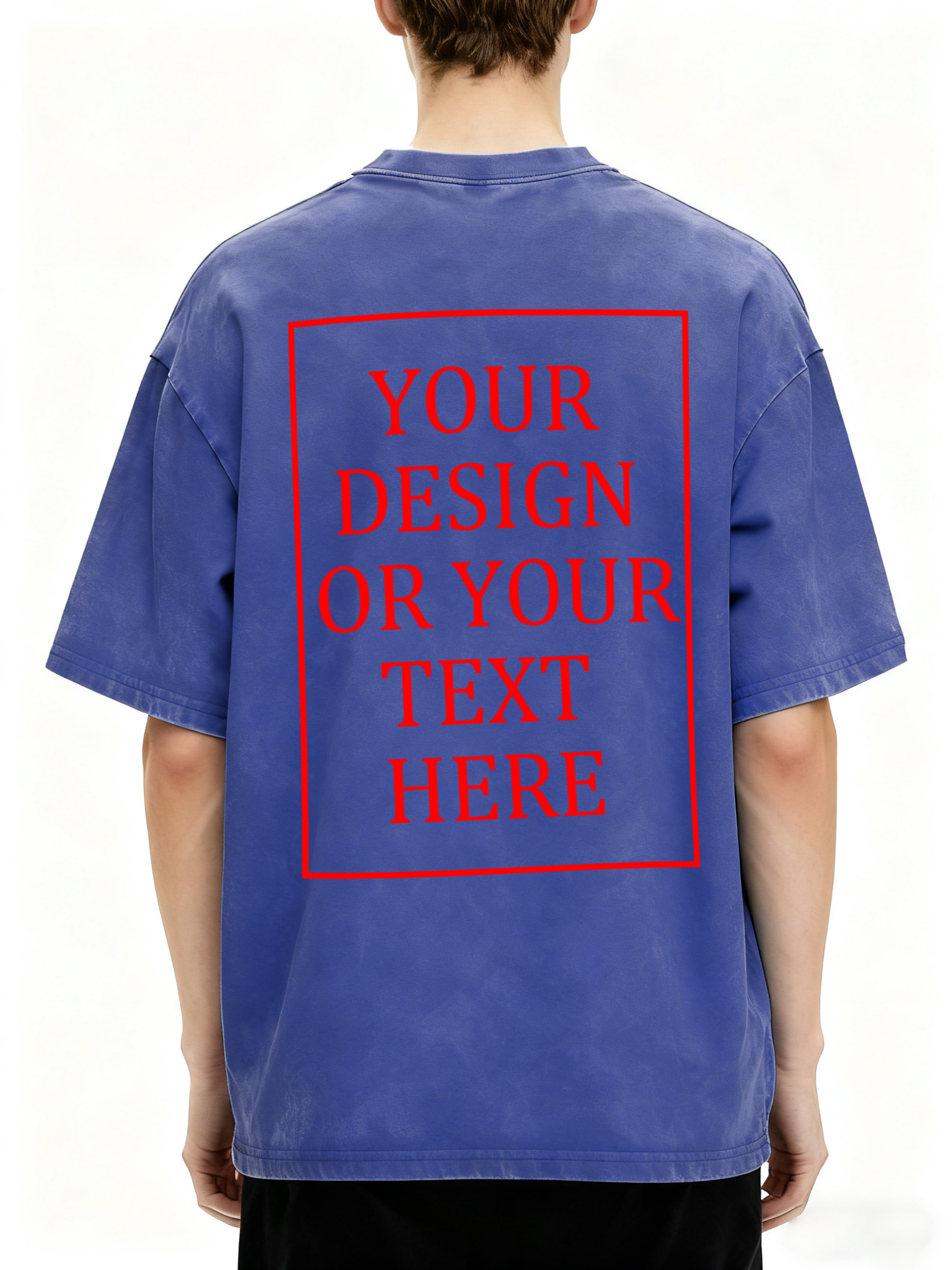 Men's Custom Retro Washed Short-Sleeve T-Shirt - Add Your Own Photo/Text Design