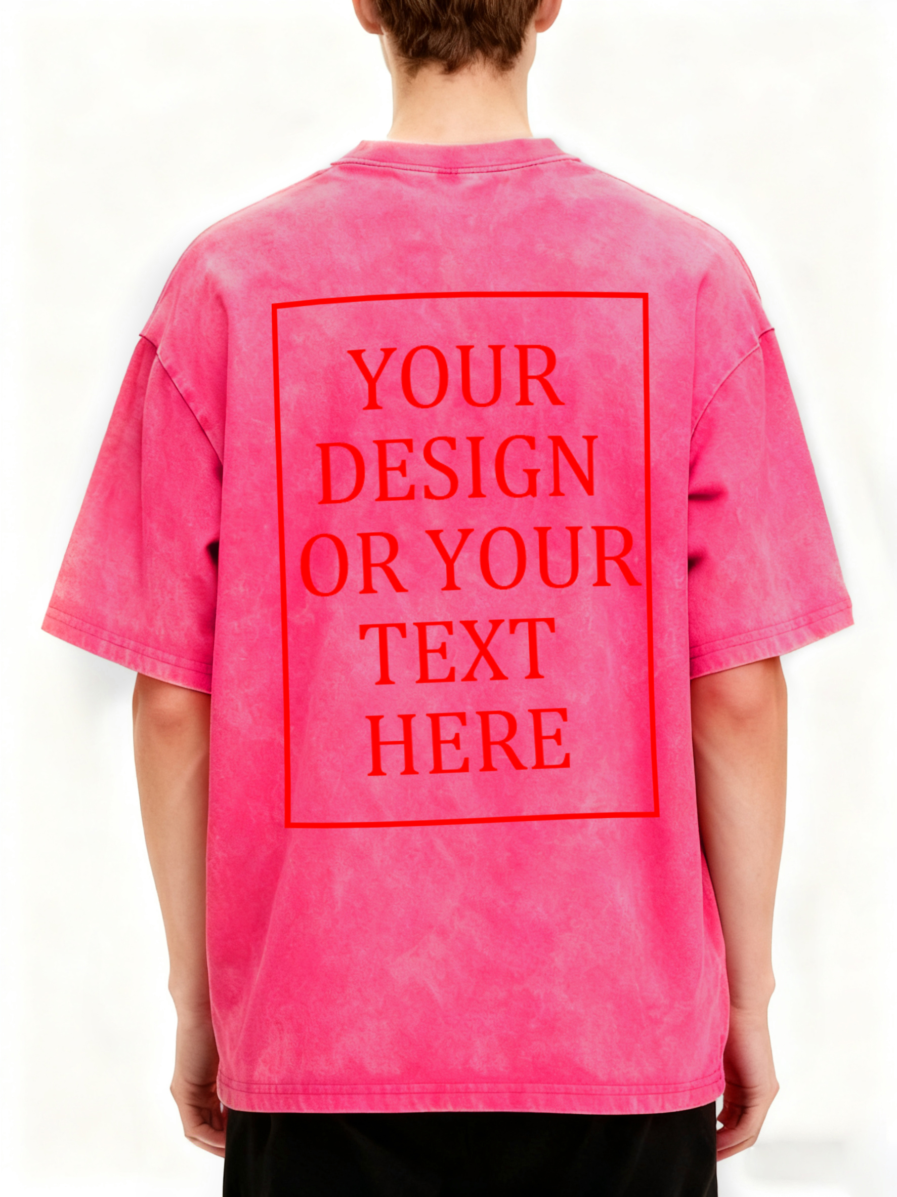 Men's Custom Retro Washed Short-Sleeve T-Shirt - Add Your Own Photo/Text Design