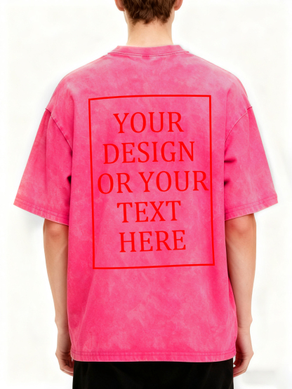 Men's Custom Retro Washed Short-Sleeve T-Shirt - Add Your Own Photo/Text Design