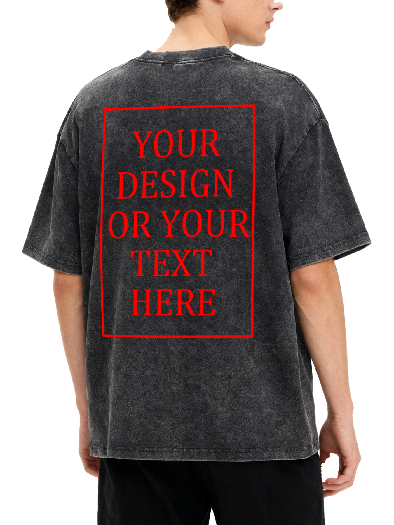 Men's Custom Retro Washed Short-Sleeve T-Shirt - Add Your Own Photo/Text Design