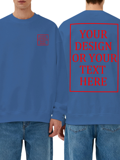 Men's Custom Crew Neck Sweatshirt - Add your own photo/text double-sided design