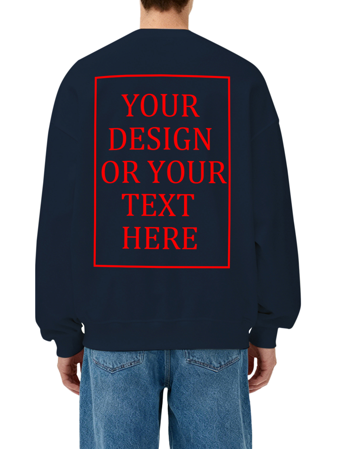 Men's Custom Crew Neck Sweatshirt - Add Your Own Photo/Text Design