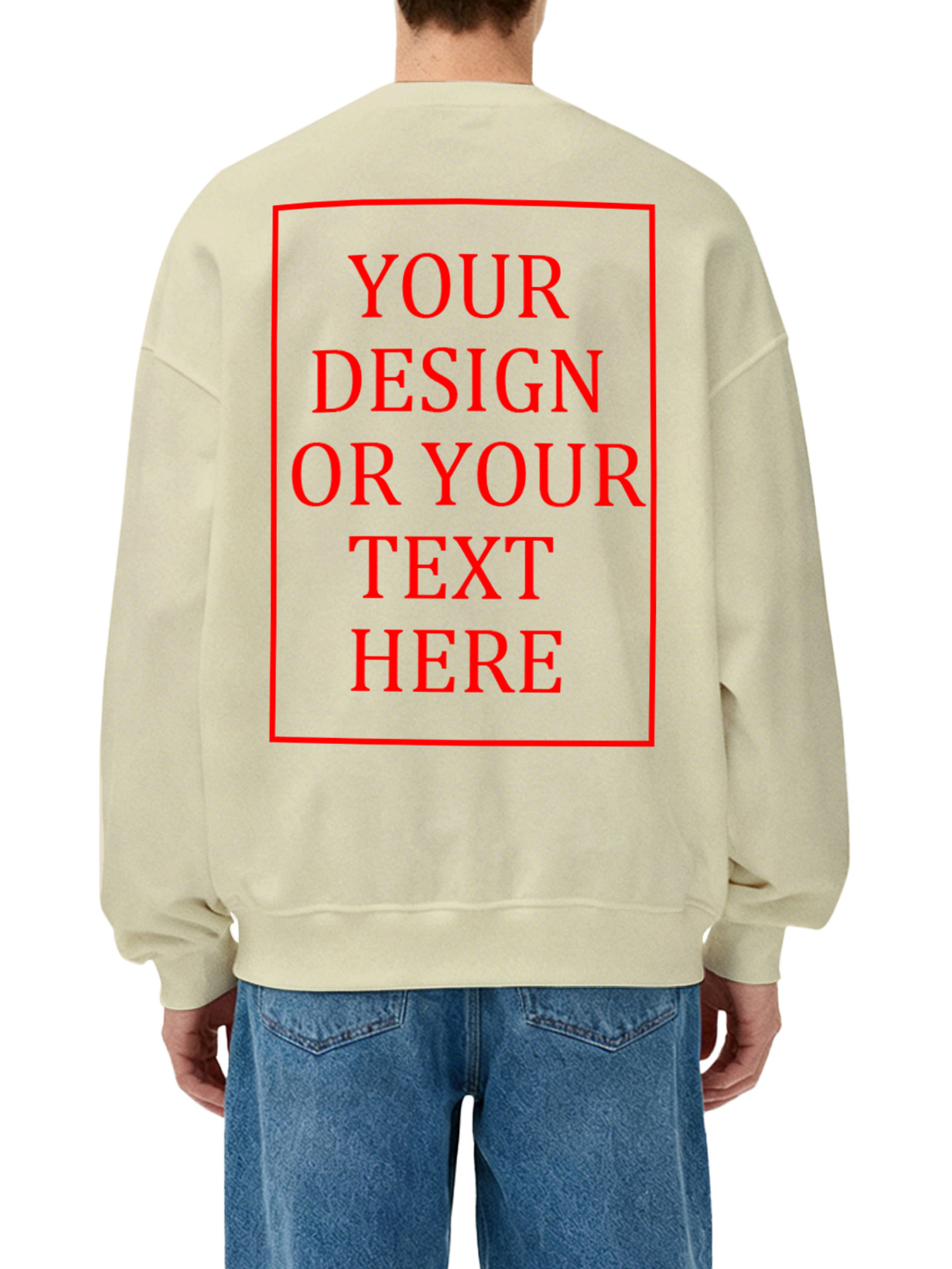 Men's Custom Crew Neck Sweatshirt - Add Your Own Photo/Text Design
