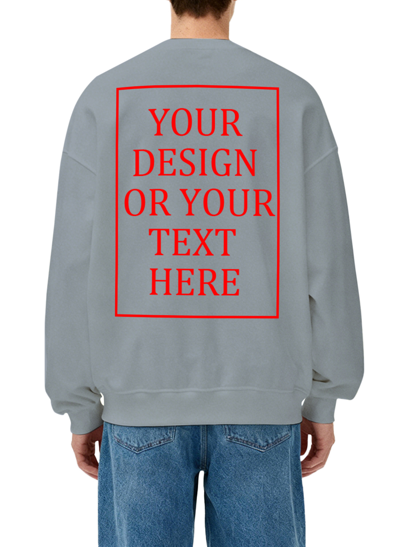 Men's Custom Crew Neck Sweatshirt - Add Your Own Photo/Text Design