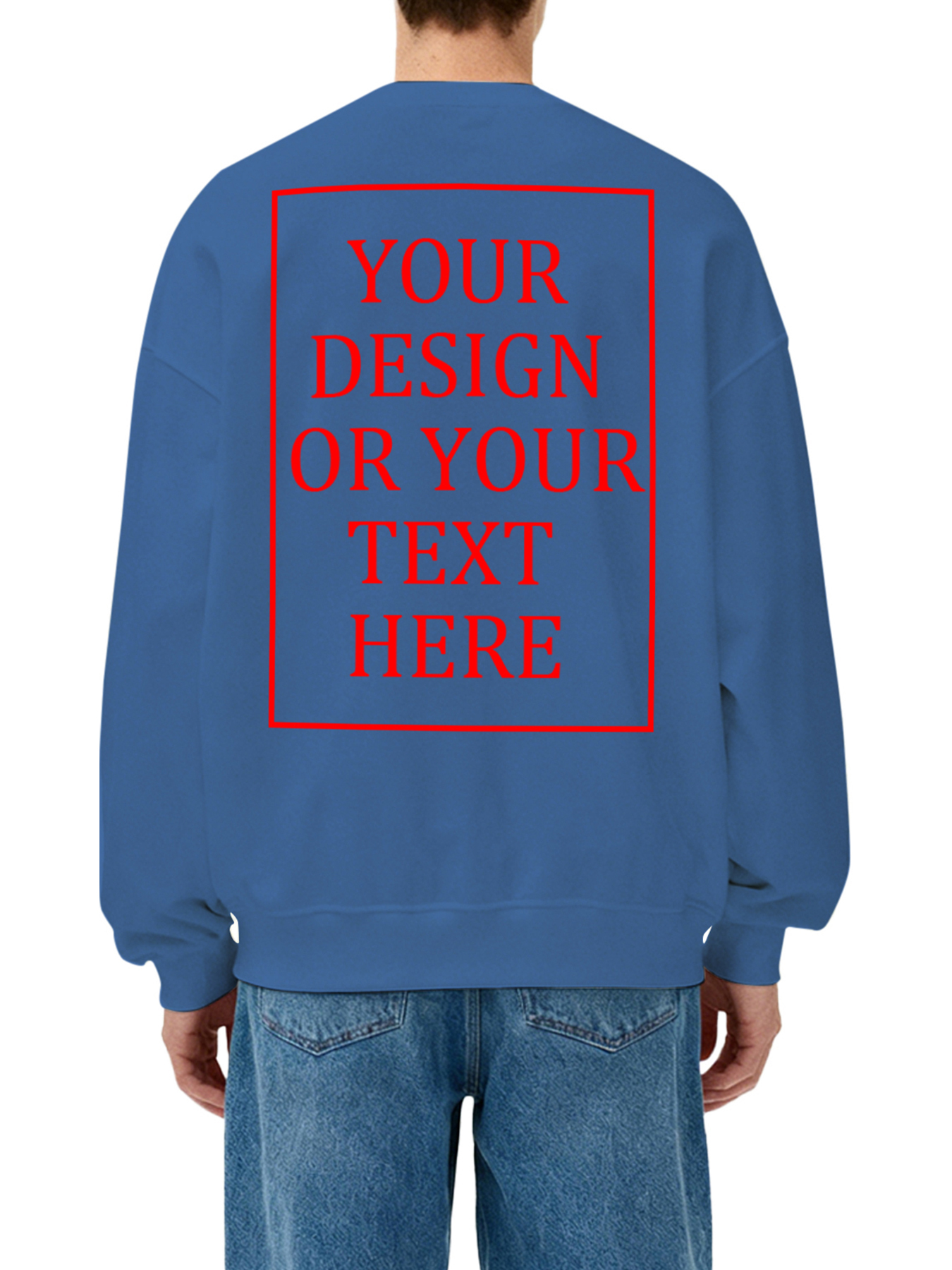 Men's Custom Crew Neck Sweatshirt - Add Your Own Photo/Text Design
