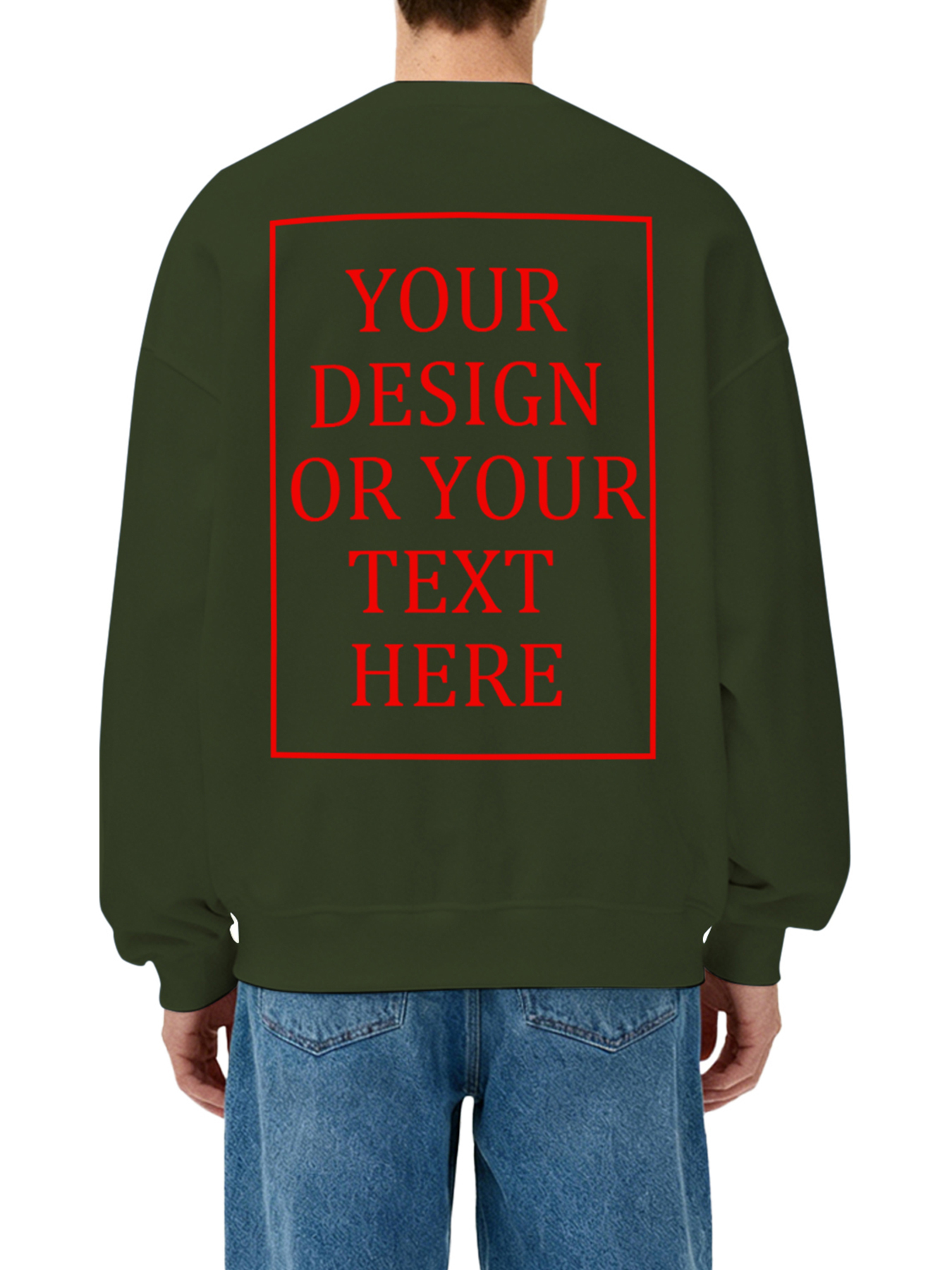 Men's Custom Crew Neck Sweatshirt - Add Your Own Photo/Text Design