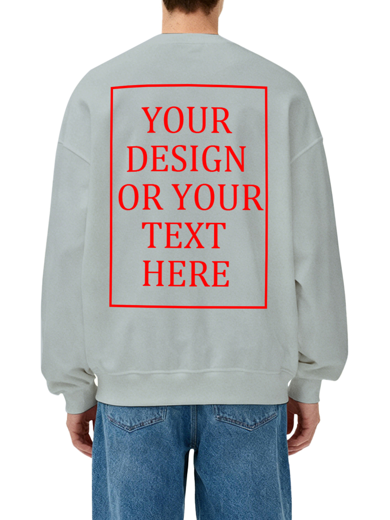 Men's Custom Crew Neck Sweatshirt - Add Your Own Photo/Text Design