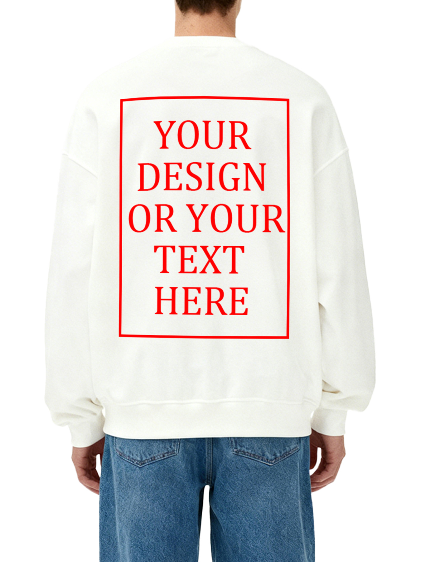 Men's Custom Crew Neck Sweatshirt - Add Your Own Photo/Text Design