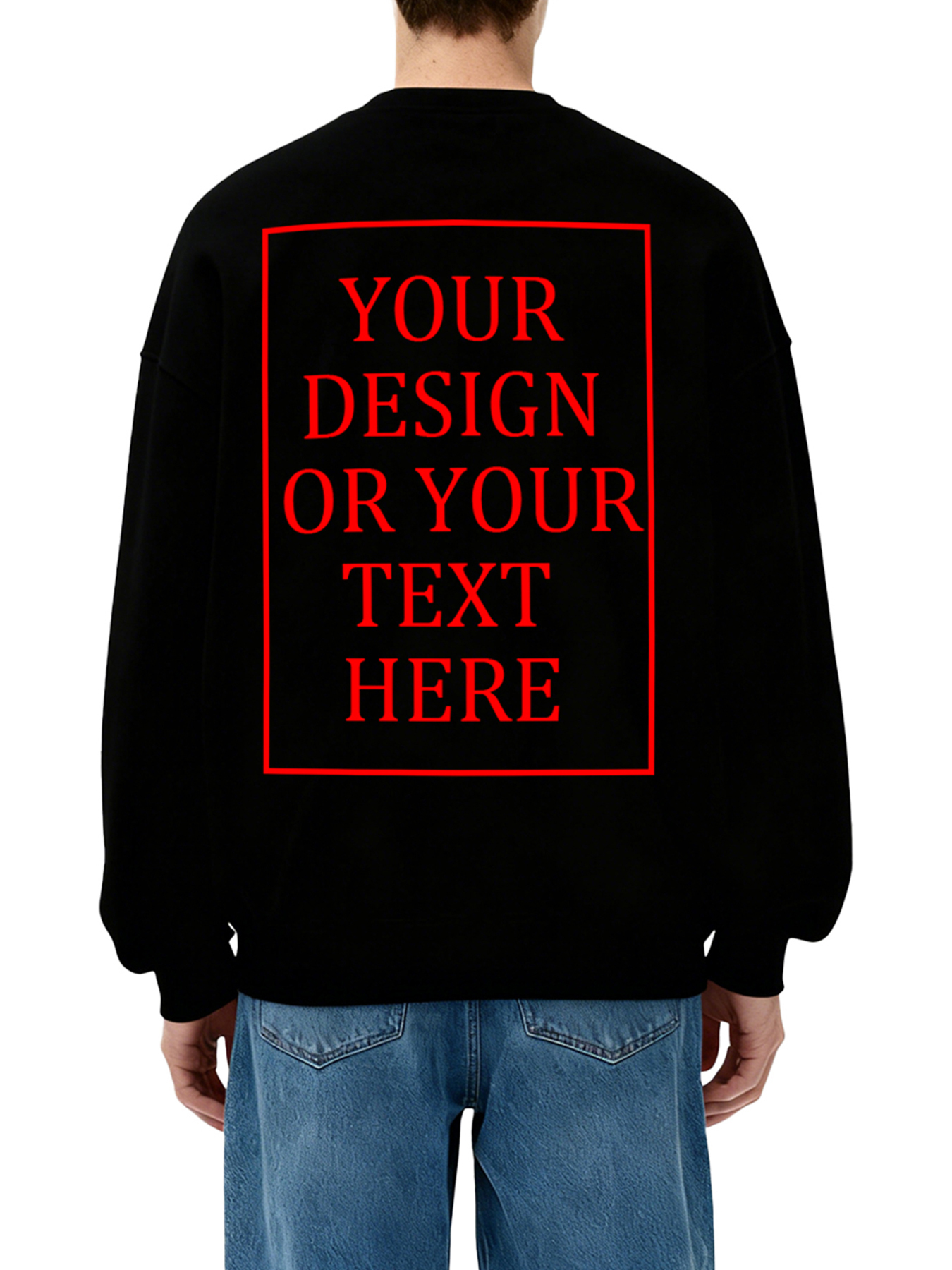 Men's Custom Crew Neck Sweatshirt - Add Your Own Photo/Text Design