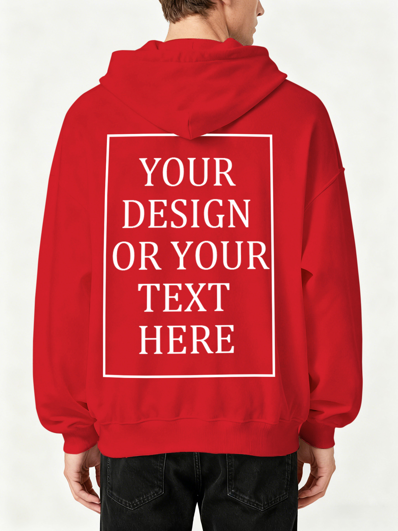 Men's Custom Hooded Sweatshirt - Add Your Own Photo/Text Design