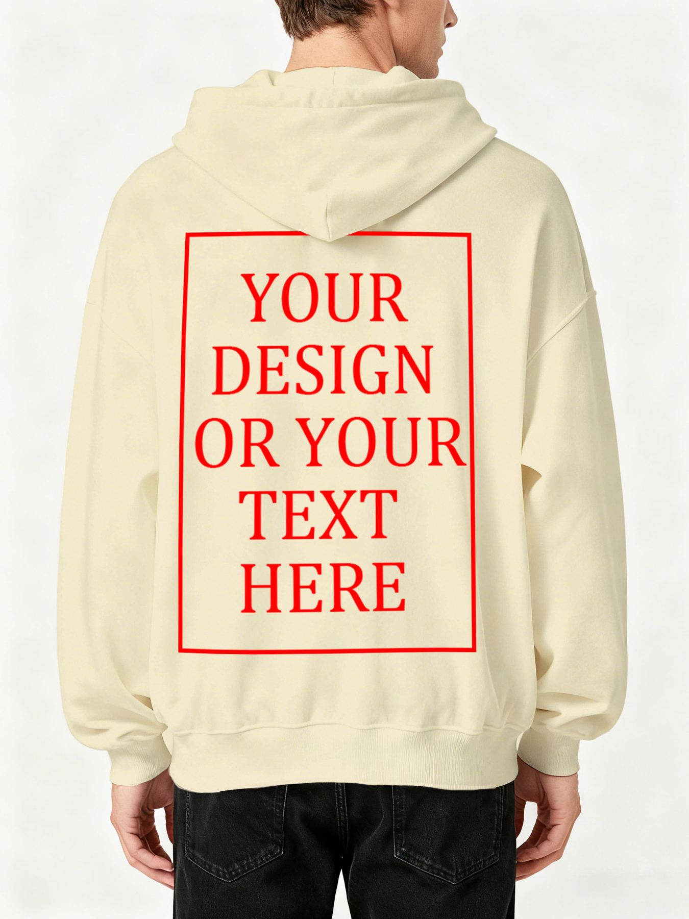 Men's Custom Hooded Sweatshirt - Add Your Own Photo/Text Design