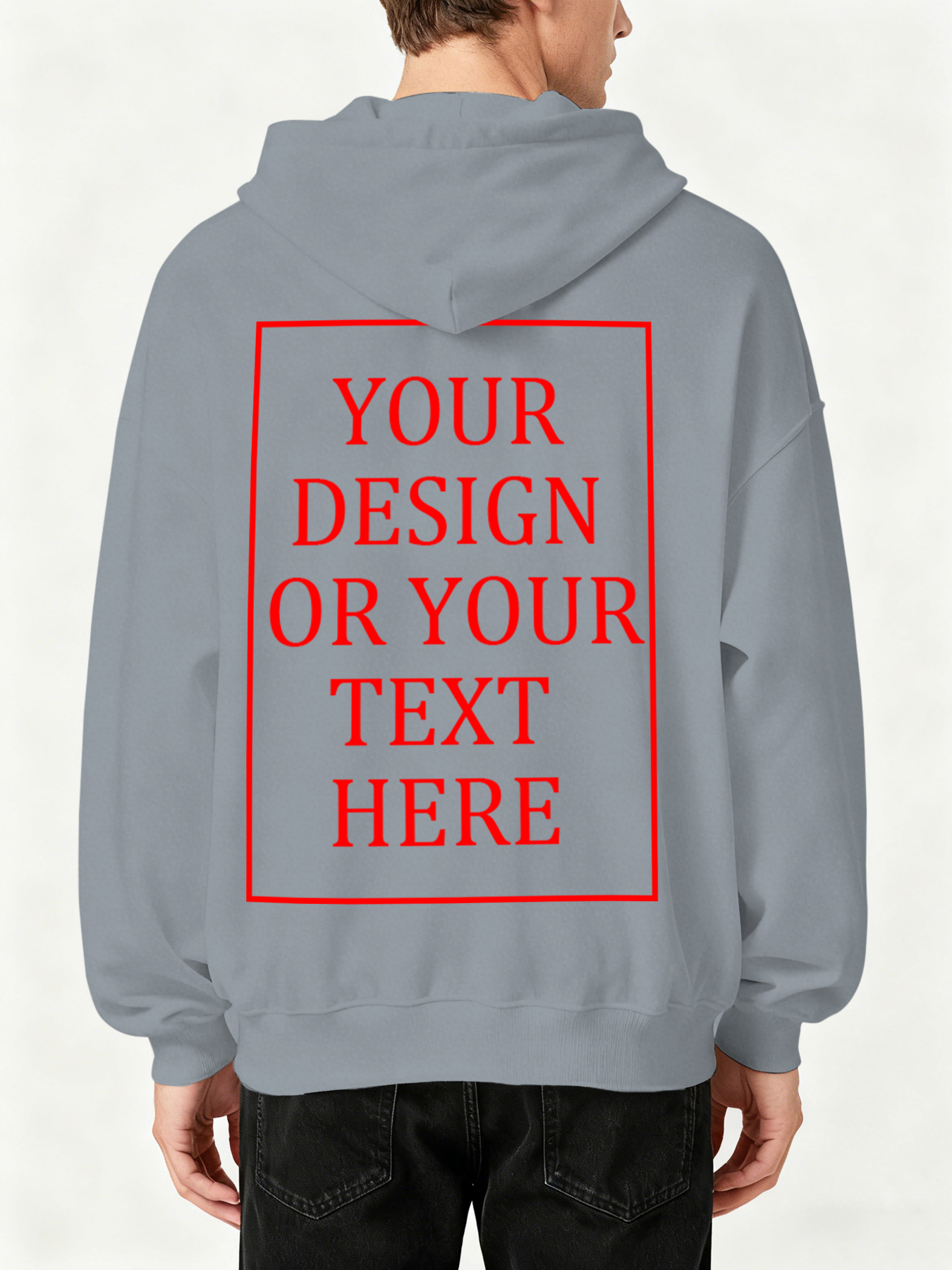Men's Custom Hooded Sweatshirt - Add Your Own Photo/Text Design