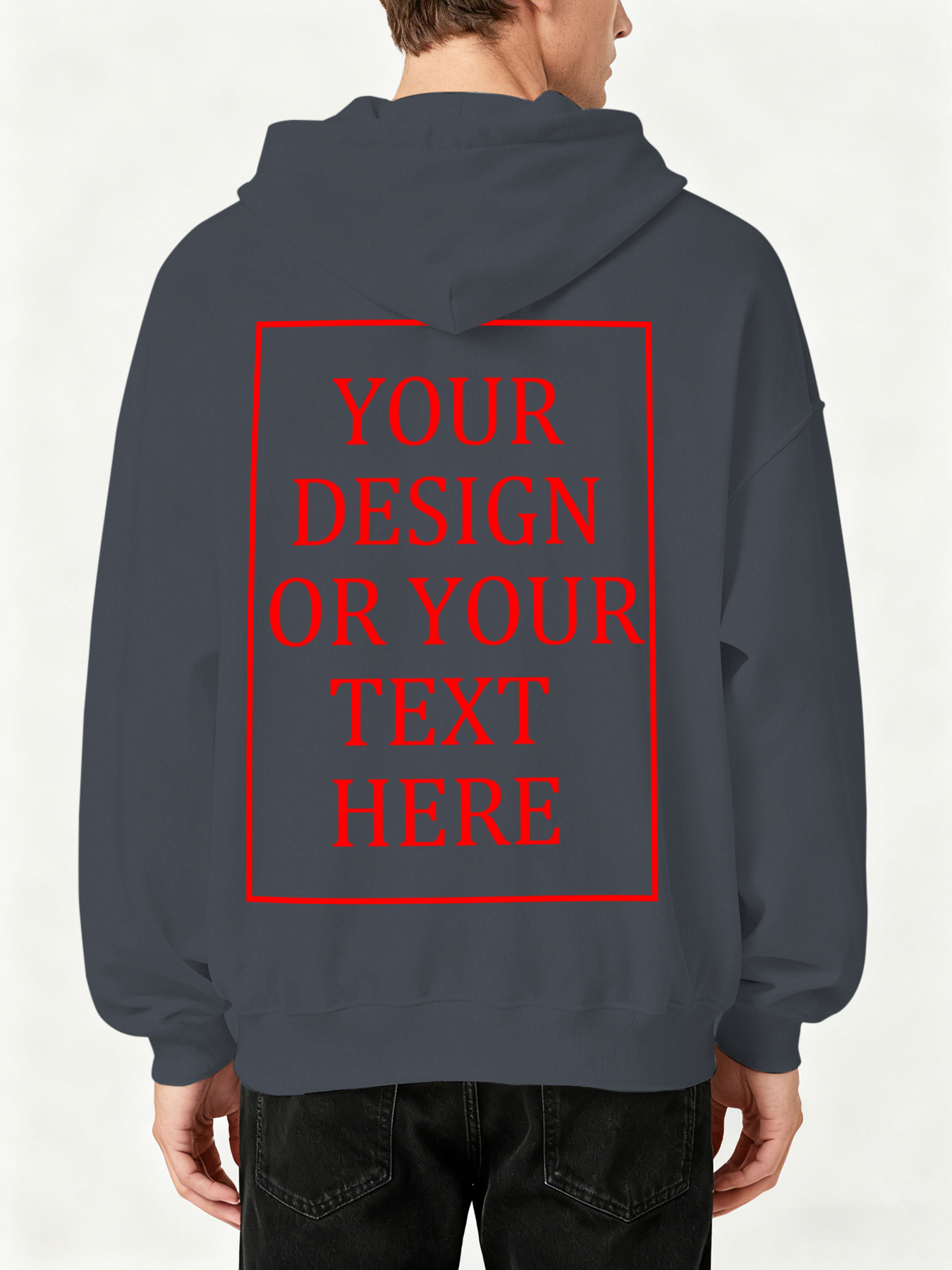Men's Custom Hooded Sweatshirt - Add Your Own Photo/Text Design