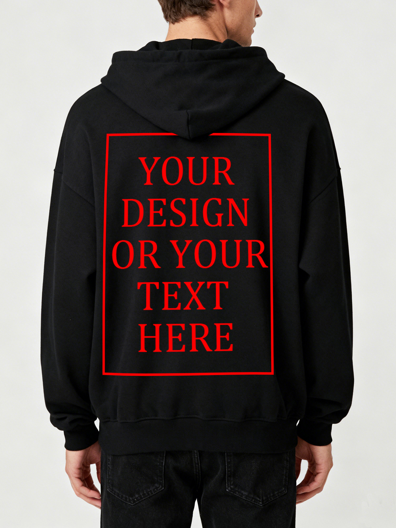 Men's Custom Hooded Sweatshirt - Add Your Own Photo/Text Design