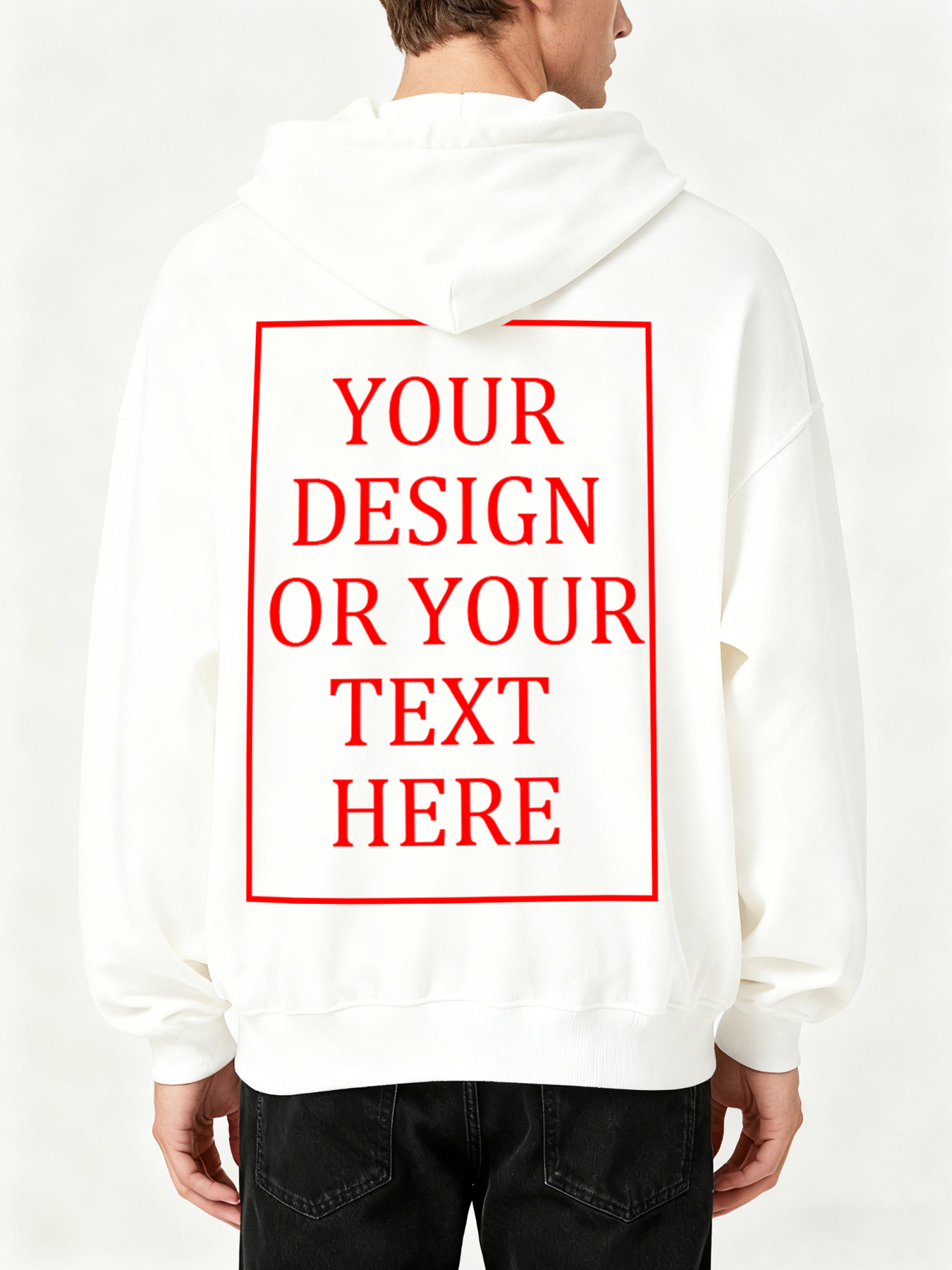 Men's Custom Hooded Sweatshirt - Add Your Own Photo/Text Design