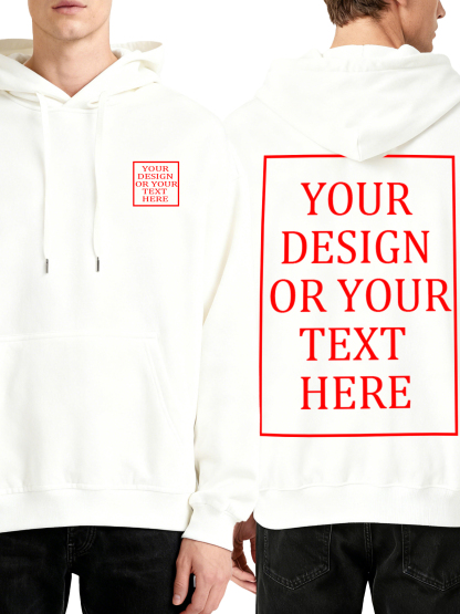 Men's Custom Hooded Sweatshirt - Double-sided Design with Your Own Photo/Text