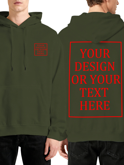 Men's Custom Hooded Sweatshirt - Double-sided Design with Your Own Photo/Text
