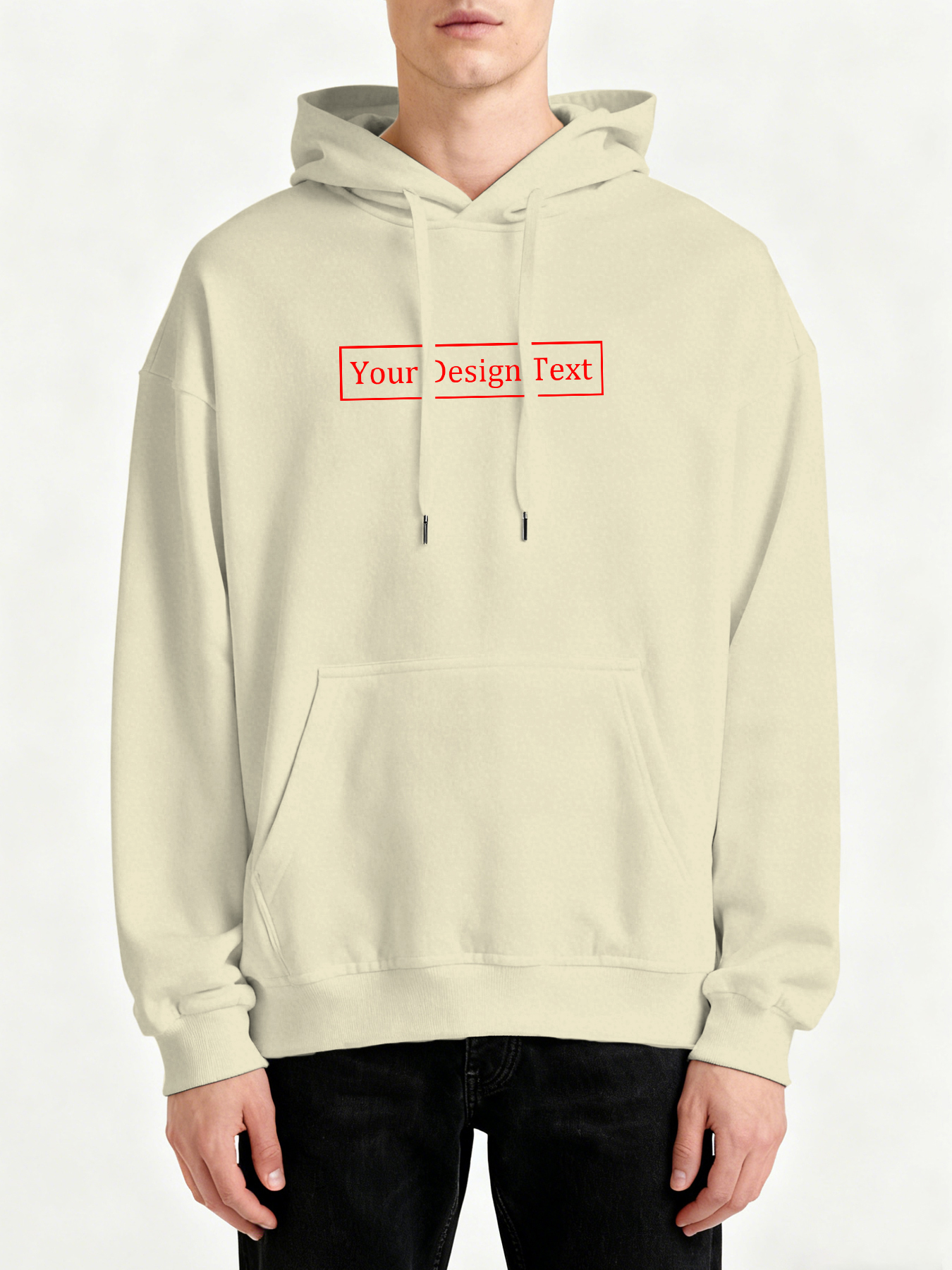 Men's Custom Hooded Sweatshirt - Add Your Own Text Design