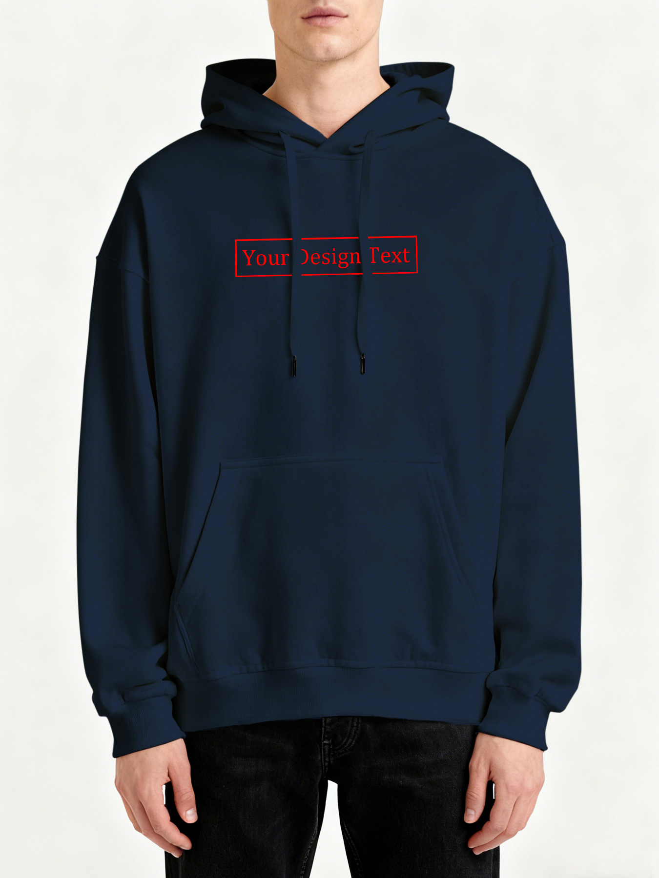 Men's Custom Hooded Sweatshirt - Add Your Own Text Design