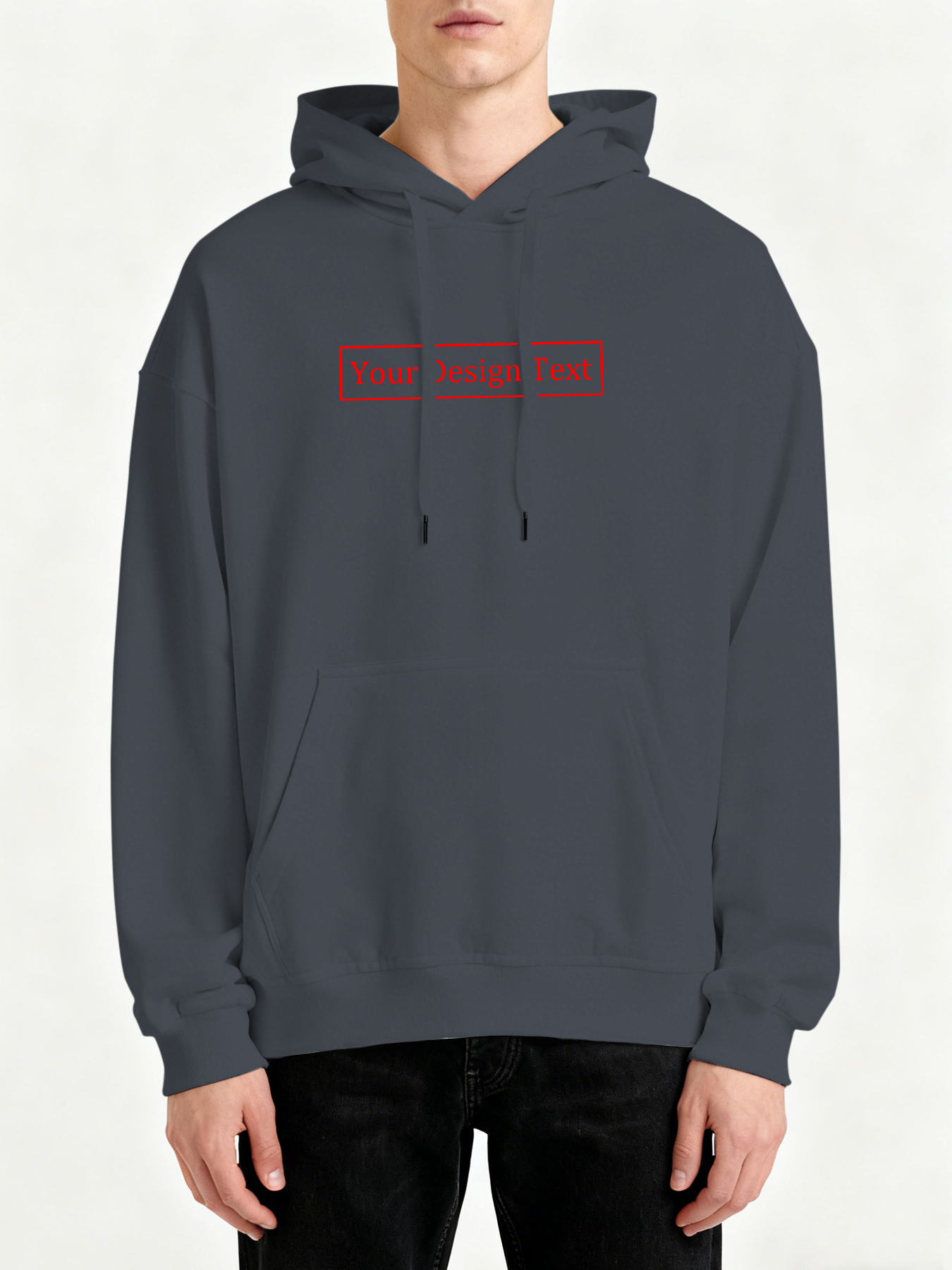 Men's Custom Hooded Sweatshirt - Add Your Own Text Design