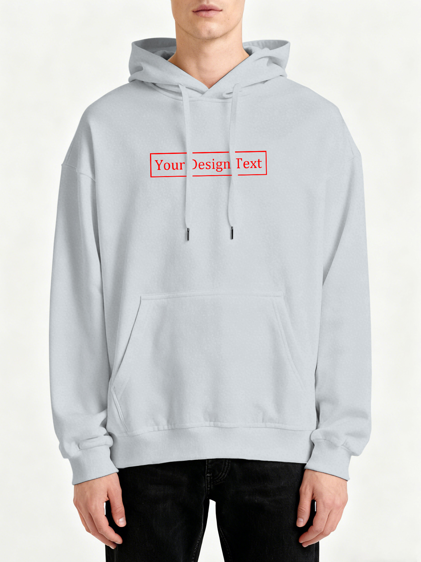 Men's Custom Hooded Sweatshirt - Add Your Own Text Design