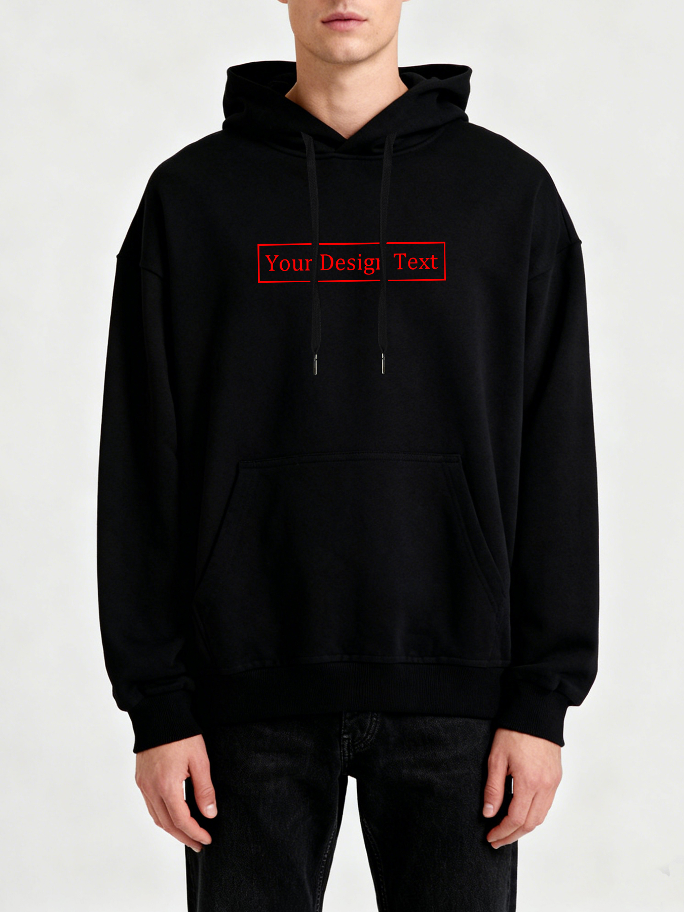 Men's Custom Hooded Sweatshirt - Add Your Own Text Design