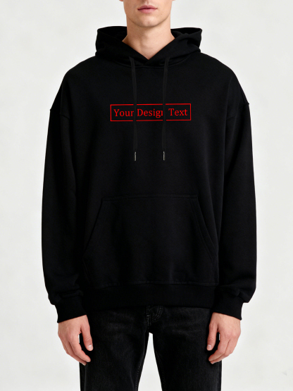 Men's Custom Hooded Sweatshirt - Add Your Own Text Design