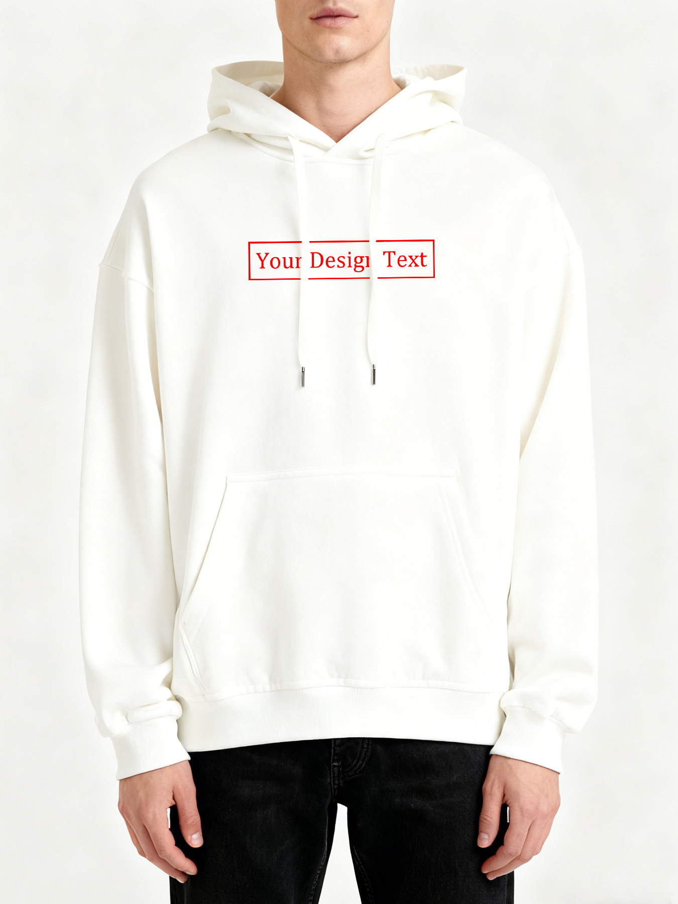 Men's Custom Hooded Sweatshirt - Add Your Own Text Design