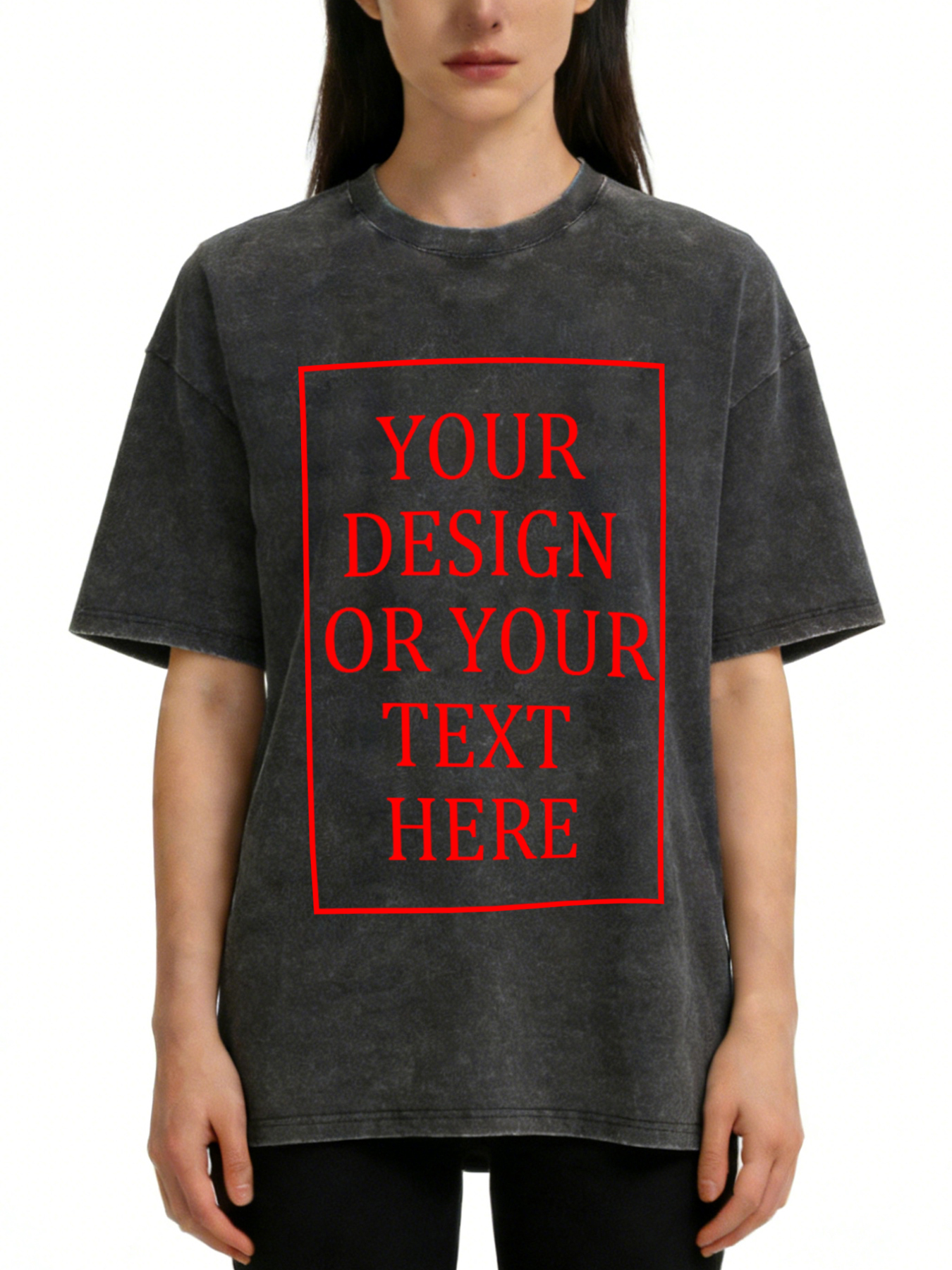 Women's Retro Washed Custom Short-Sleeve T-Shirt - Add Your Own Photo/Text Design