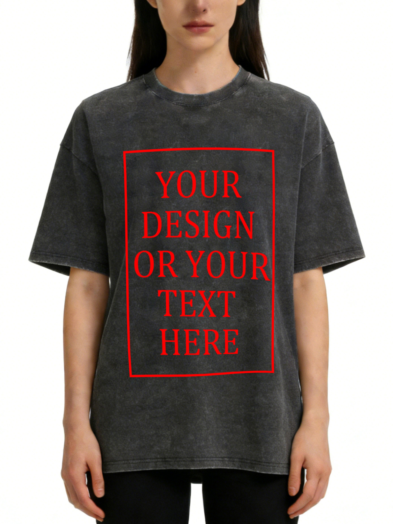 Women's Retro Washed Custom Short-Sleeve T-Shirt - Add Your Own Photo/Text Design