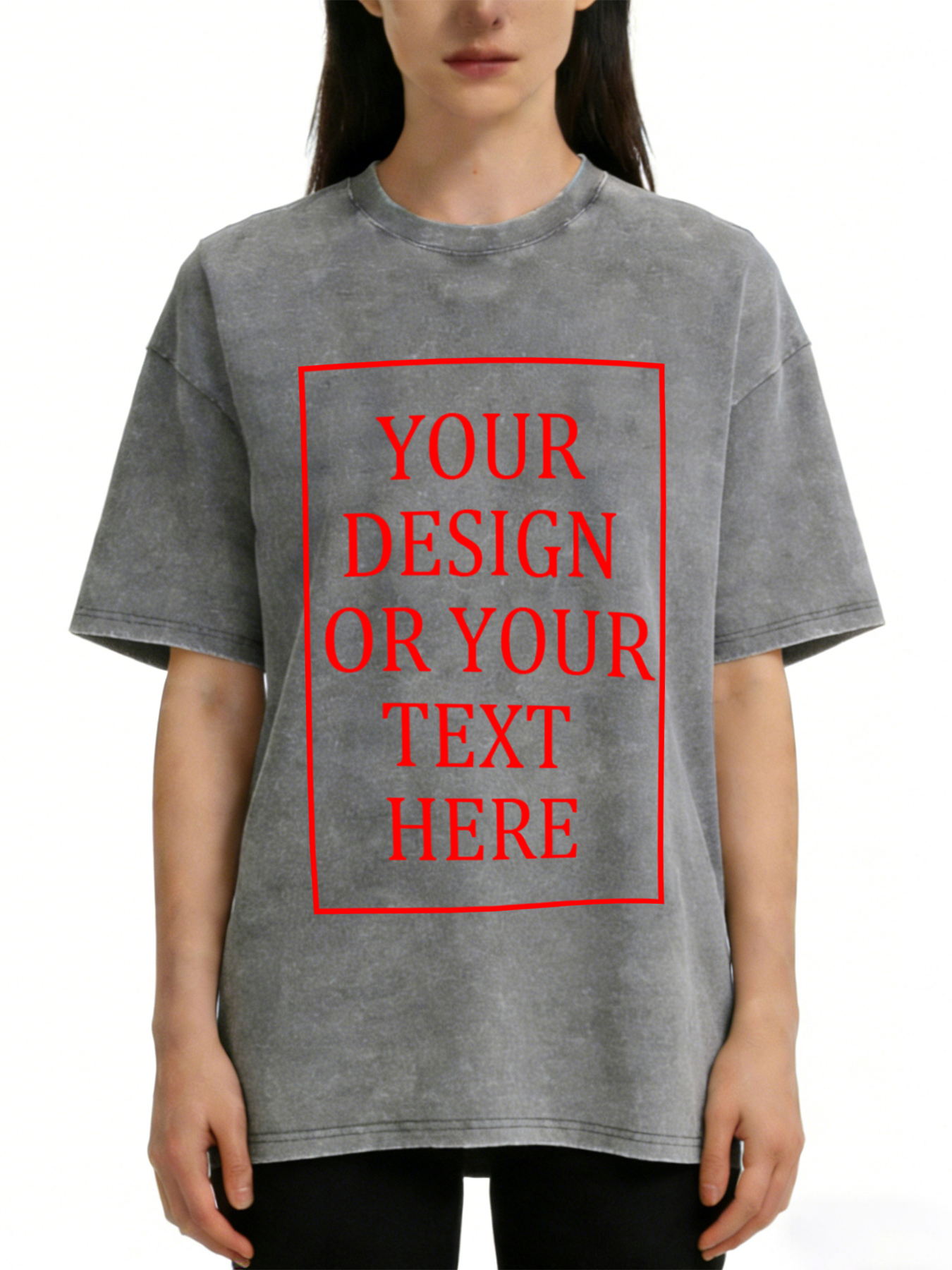 Women's Retro Washed Custom Short-Sleeve T-Shirt - Add Your Own Photo/Text Design