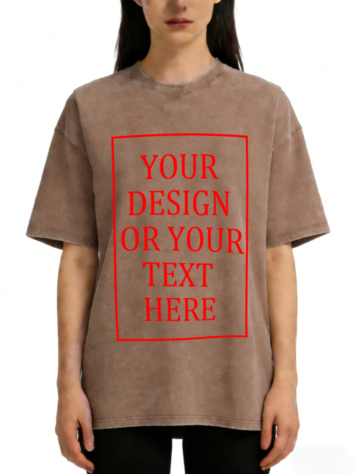 Women's Retro Washed Custom Short-Sleeve T-Shirt - Add Your Own Photo/Text Design