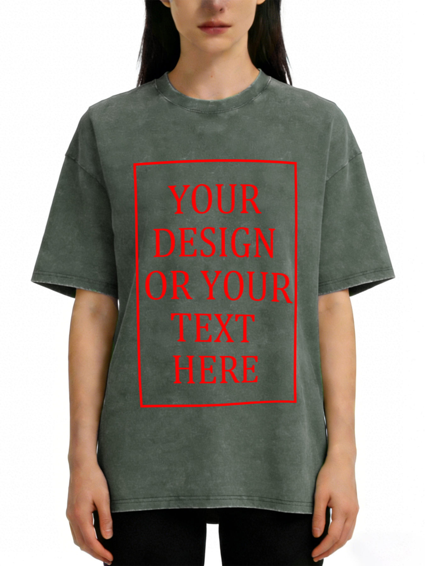 Women's Retro Washed Custom Short-Sleeve T-Shirt - Add Your Own Photo/Text Design