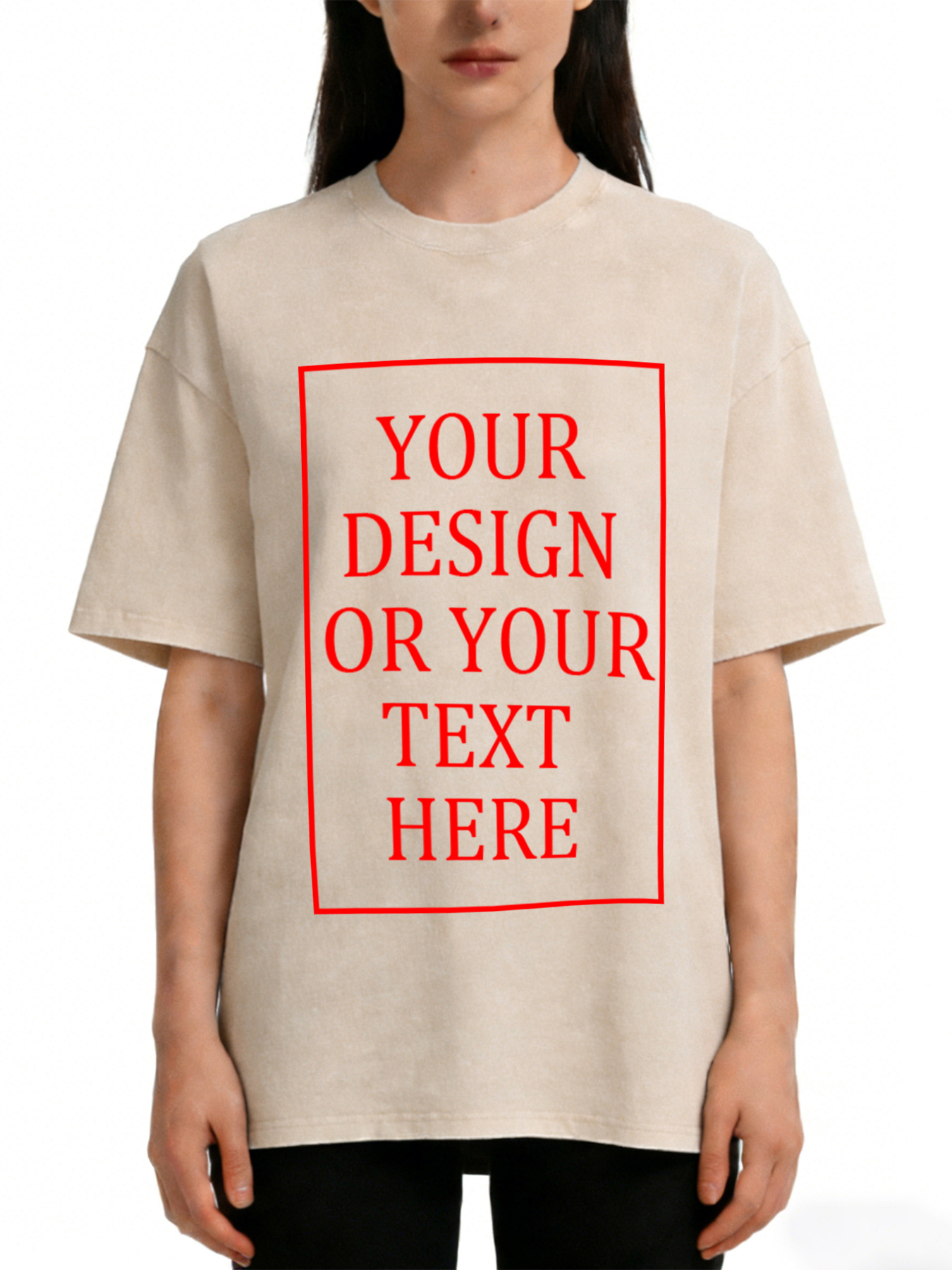 Women's Retro Washed Custom Short-Sleeve T-Shirt - Add Your Own Photo/Text Design