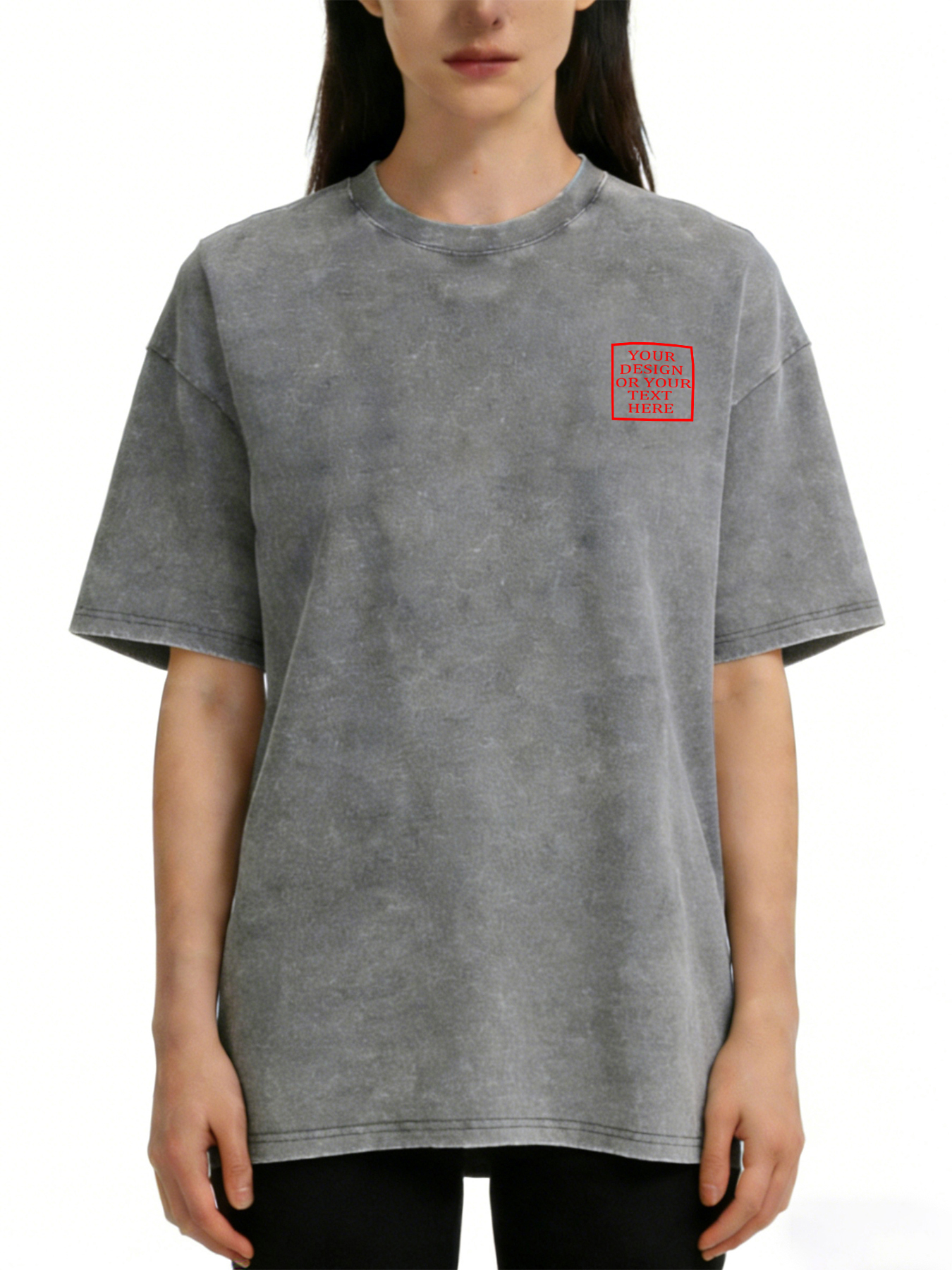 Women's Retro Washed Custom Short-Sleeve T-Shirt - Add Your Own Photo/Text Design