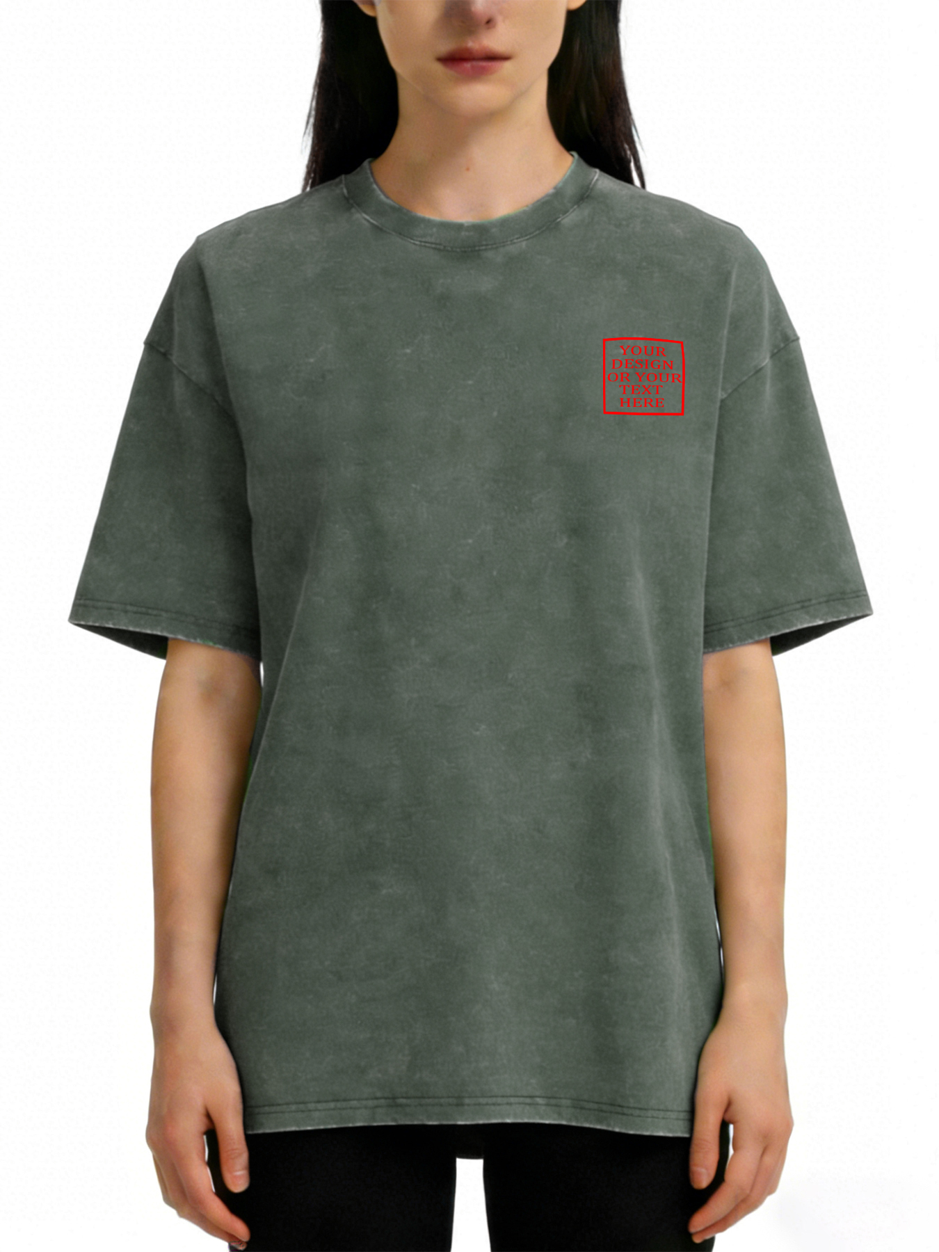 Women's Retro Washed Custom Short-Sleeve T-Shirt - Add Your Own Photo/Text Design