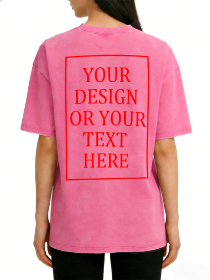 Women's Retro Washed Custom Short-Sleeve T-Shirt - Add Your Own Photo/Text Design