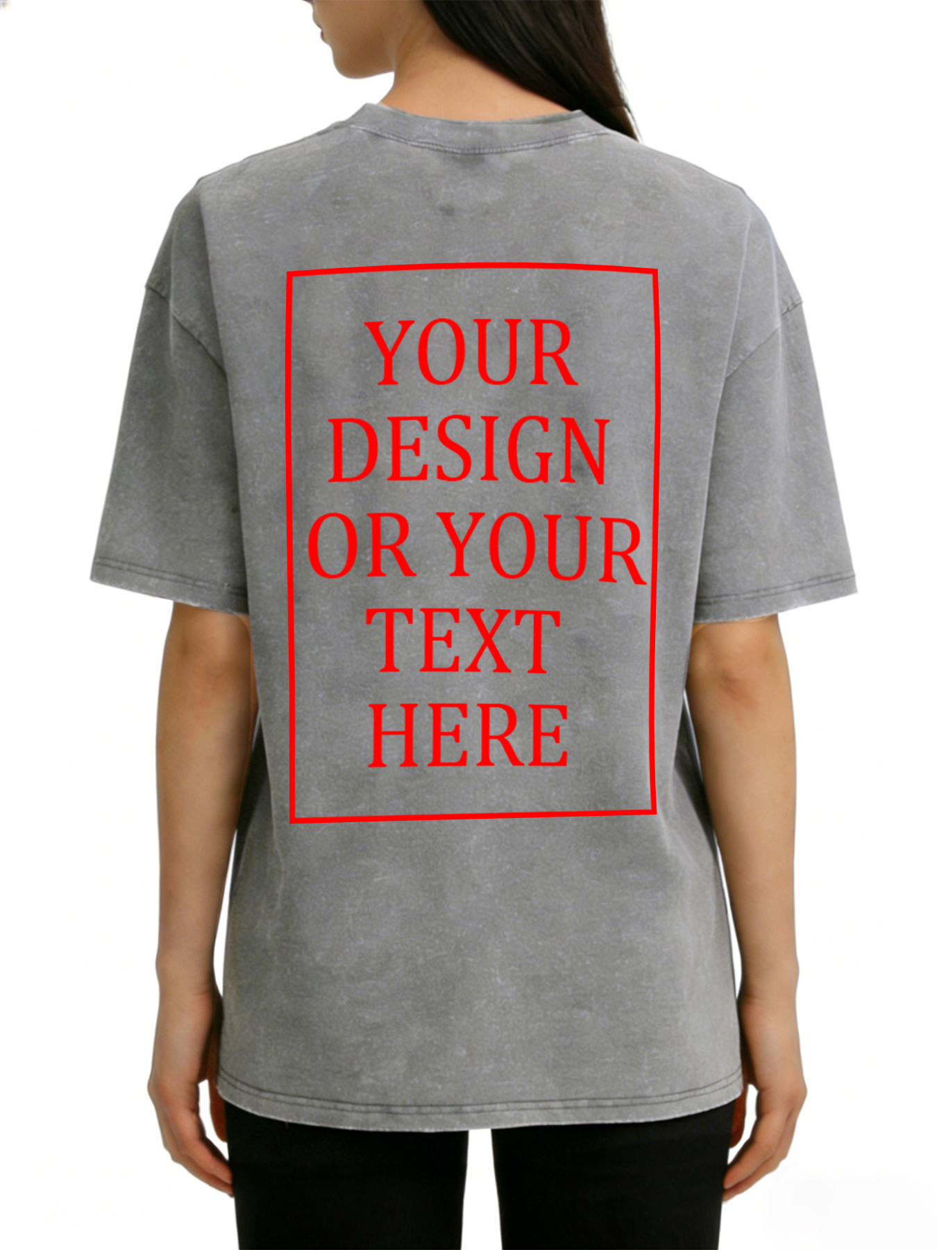 Women's Retro Washed Custom Short-Sleeve T-Shirt - Add Your Own Photo/Text Design